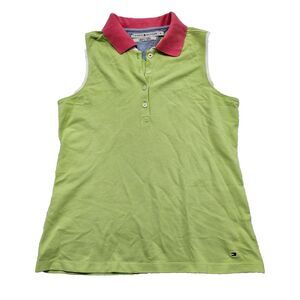 Tommy Hilfiger Women's Y2K Retro Colorblock Preppy Tenniscore Polo Tank Top Sz M